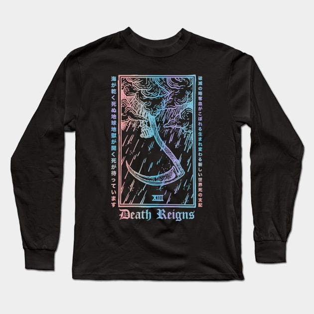 Death Reigns Pastel Japanese Goth Long Sleeve T-Shirt by btcillustration